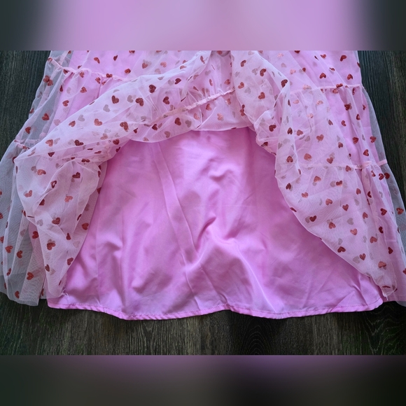 Betsey Johnson Pink Heart Tulle Tiered Dress - Picture 11 of 12